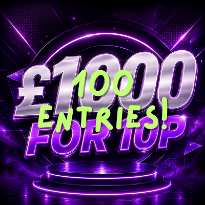 100 Entries Into £1000 For 10p