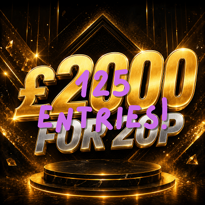 125 Entries Into £2000 For 20p