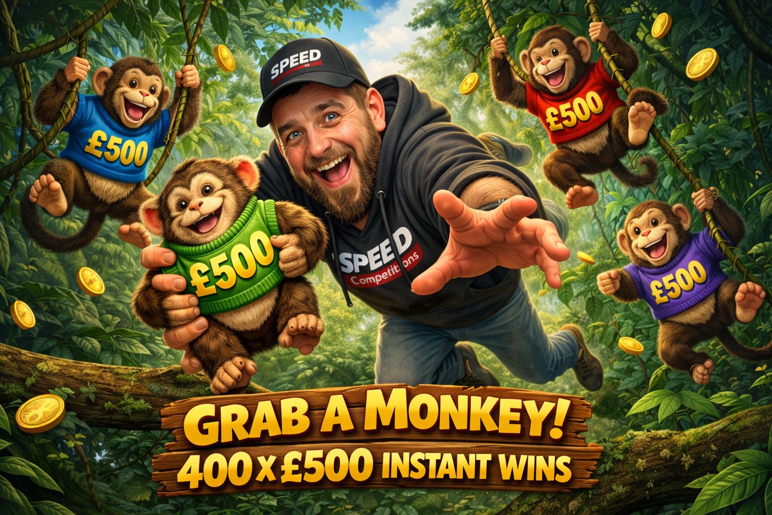 Grab A Monkey - 10 X £500 End Prize