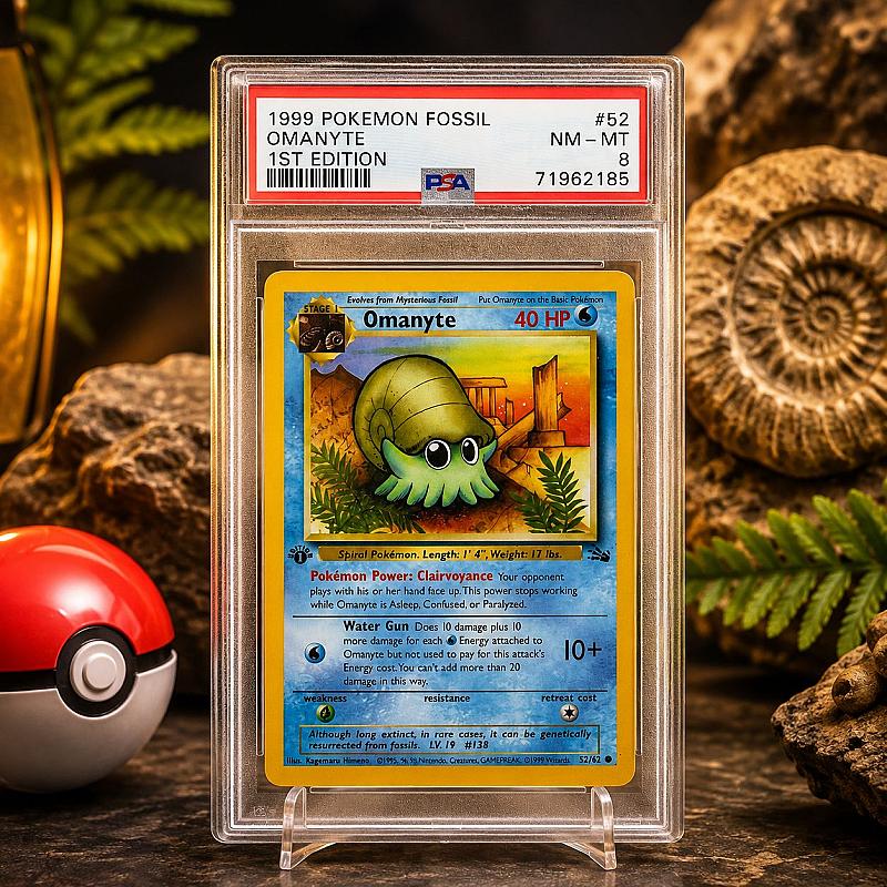 1999 Pokemon Fossil OMANYTE 1st Edition